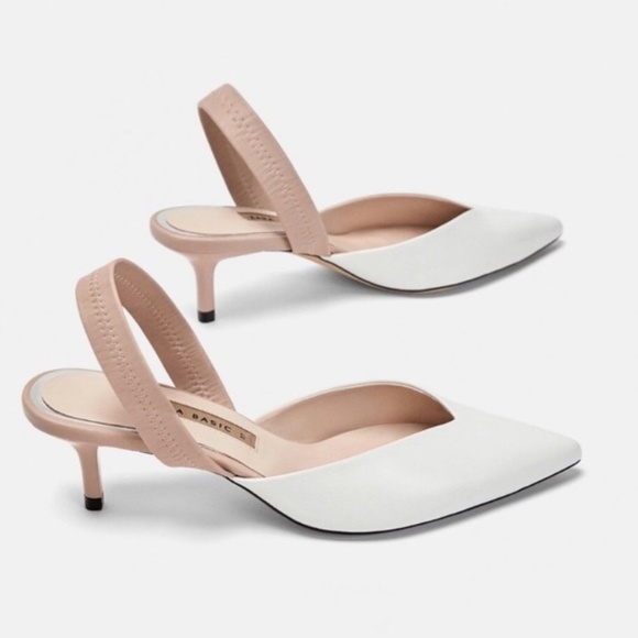 Zara Shoes - 💖🏆HOST PICK🏆💖 Zara Kitten Heels Nude/Cream NWT